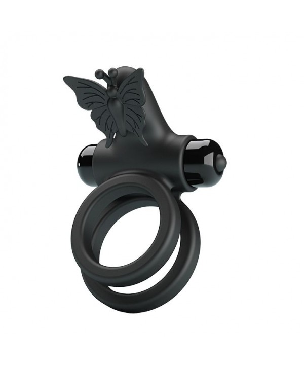 Черное эрекционное виброкольцо Passionate Ring IX
