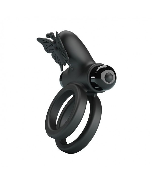Черное эрекционное виброкольцо Passionate Ring IX