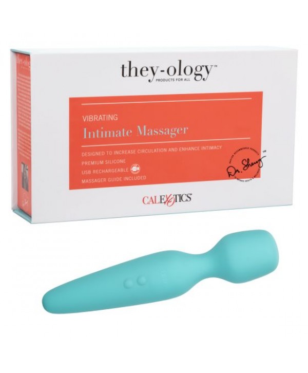 Голубой wand-вибромассажер They-ology Vibrating Intimate Massager