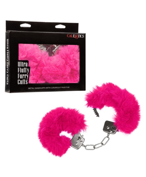 Металлические наручники с розовым мехом Ultra Fluffy Furry Cuffs