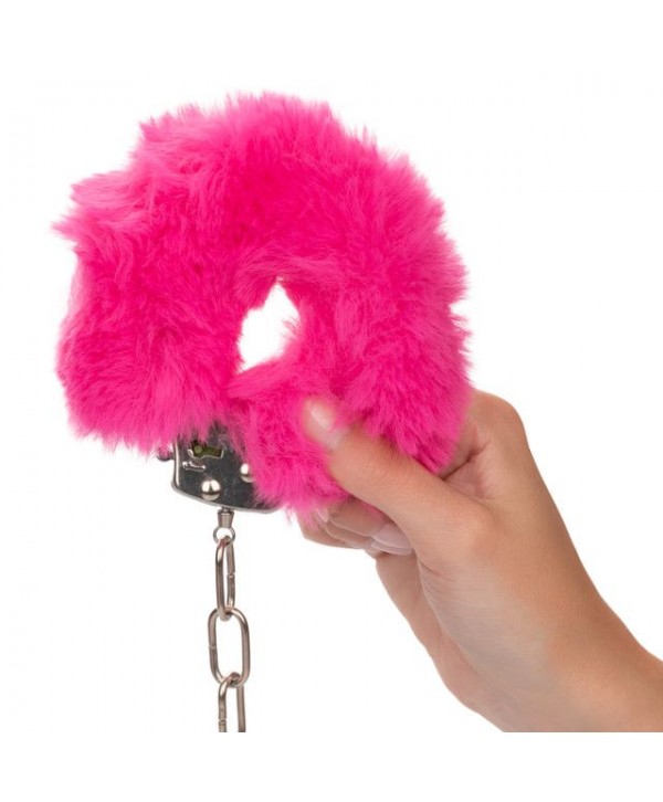Металлические наручники с розовым мехом Ultra Fluffy Furry Cuffs