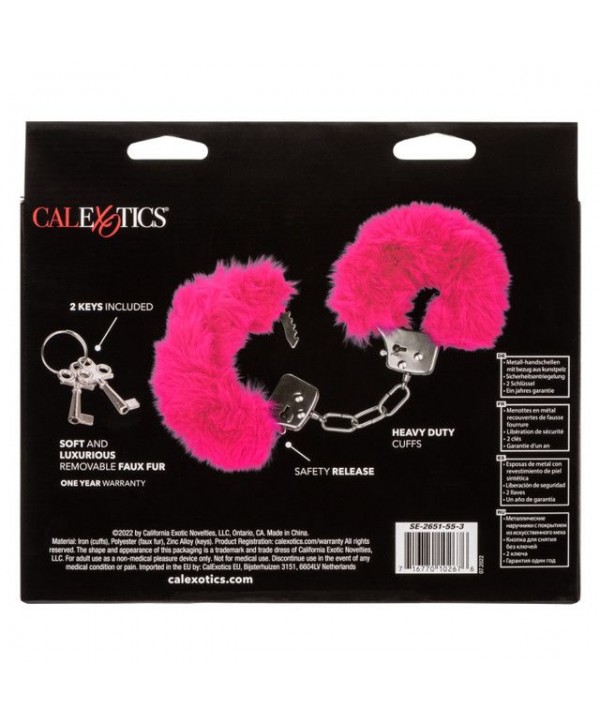Металлические наручники с розовым мехом Ultra Fluffy Furry Cuffs