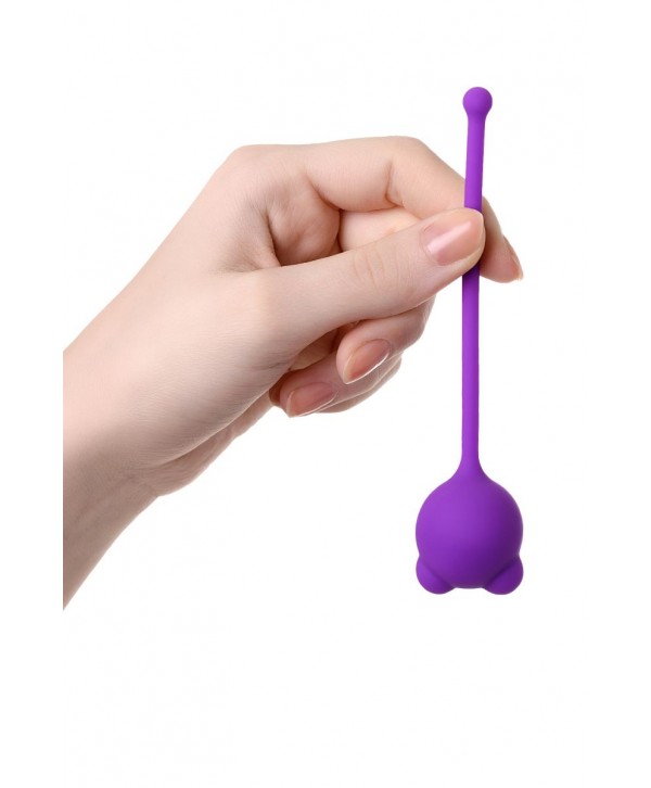 Фиолетовый силиконовый вагинальный шарик A-Toys с ушками