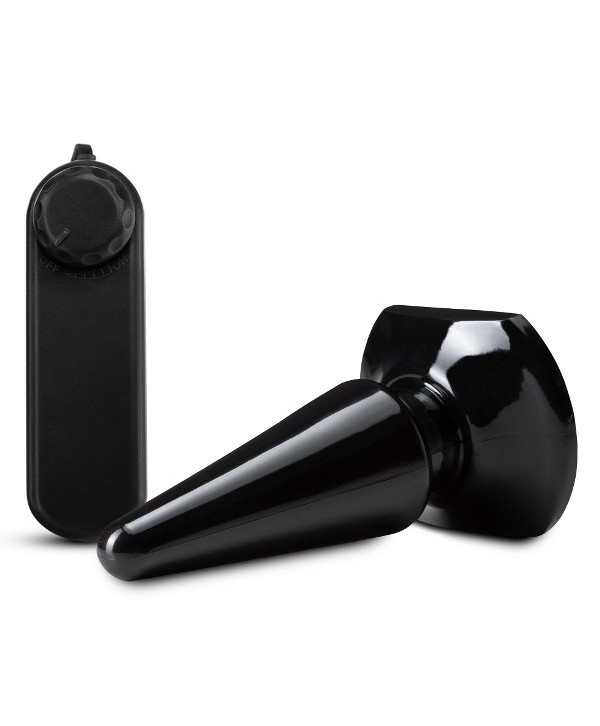 Черная анальная пробка с вибрацией Basic Vibrating Anal Pleaser - 10,2 см.