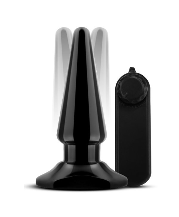 Черная анальная пробка с вибрацией Basic Vibrating Anal Pleaser - 10,2 см.