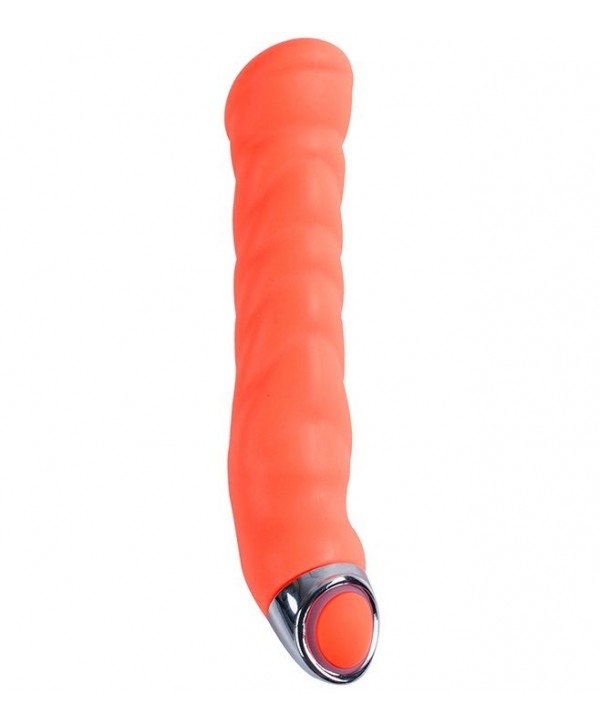 Оранжевый силиконовый G-вибратор PURRFECT SILICONE G-SPOT VIBRATOR - 17,7 см.