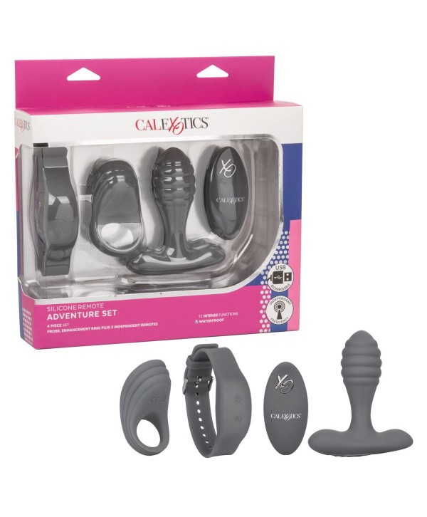 Серый вибронабор Silicone Remote Adventure Set
