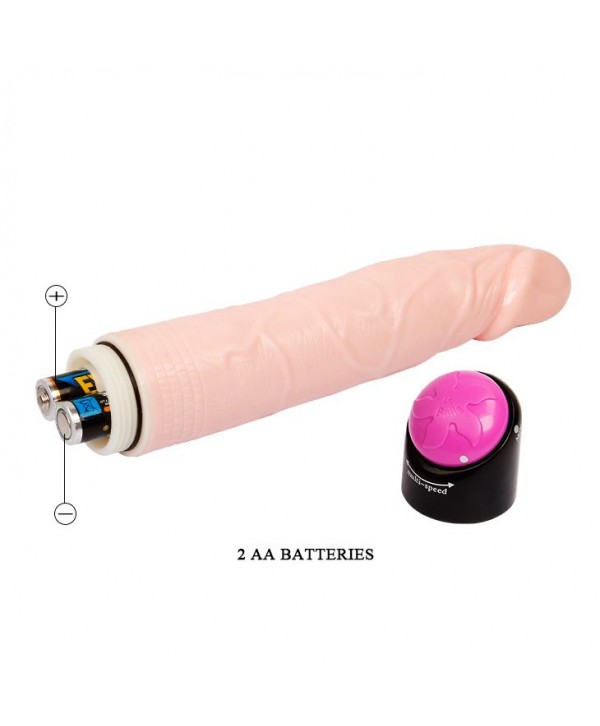 Реалистичный фаллоимитатор с ротацией Realistic Cock Vibe - 23,5 см.