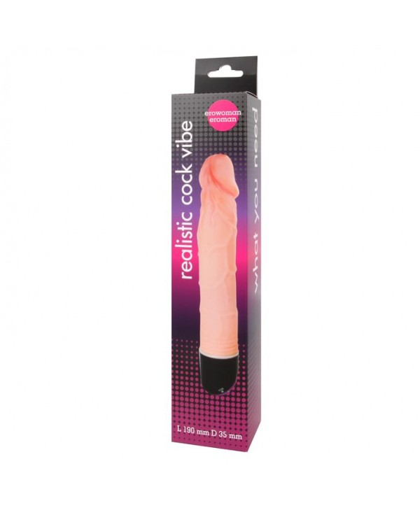 Реалистичный фаллоимитатор с ротацией Realistic Cock Vibe - 23,5 см.