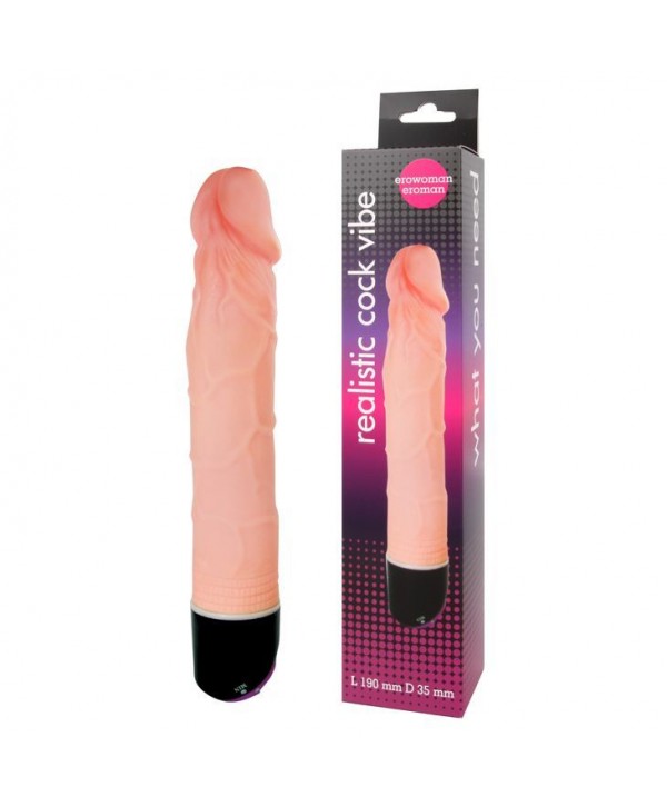 Реалистичный фаллоимитатор с ротацией Realistic Cock Vibe - 23,5 см.