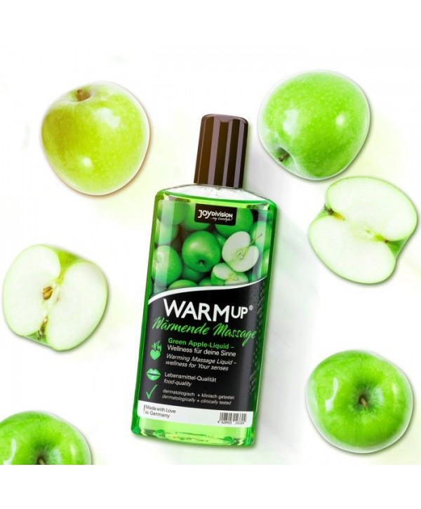Массажное масло WARMup Green Apple с ароматом яблока - 150 мл.