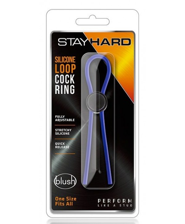 Синее эрекционное лассо Silicone Loop Cock Ring