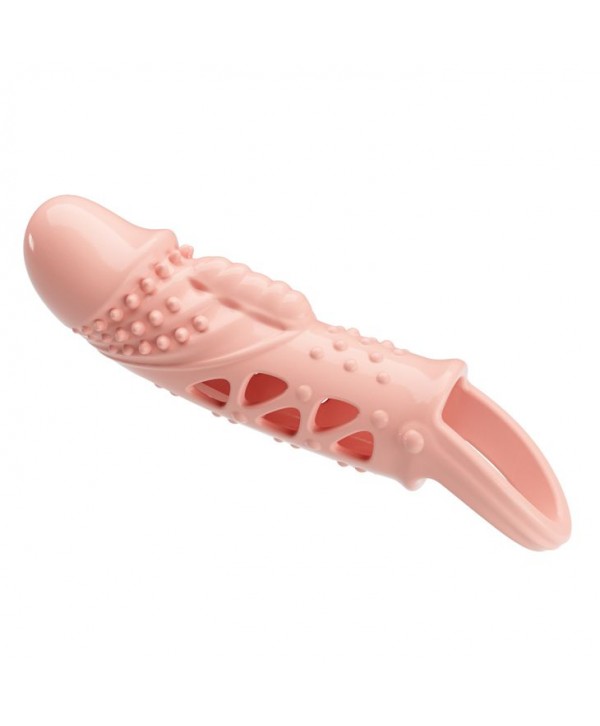 Телесная насадка с вибрацией Cecelia - 18,5 см.