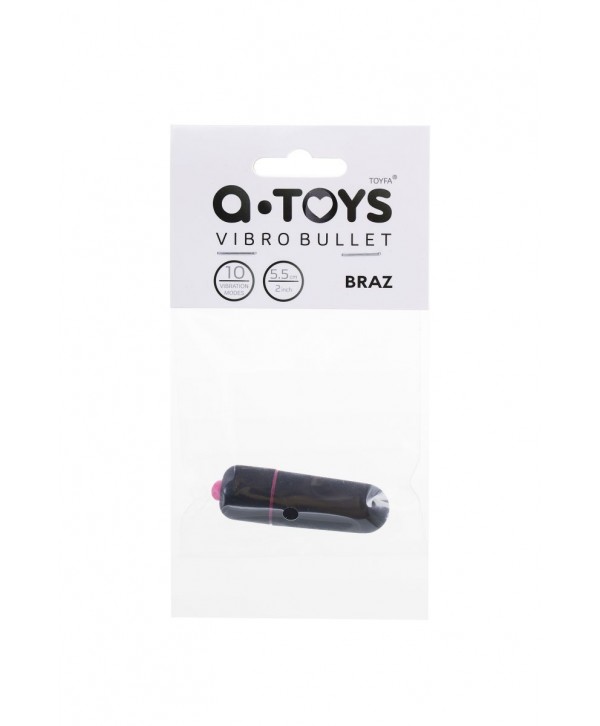 Черная вибропуля A-Toys Braz - 5,5 см.
