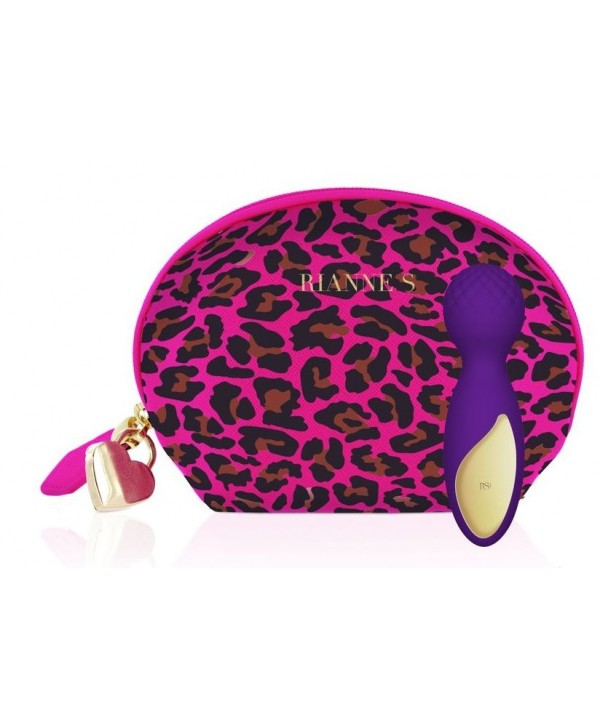 Фиолетовый вибратор Lovely Leopard - 12 см.