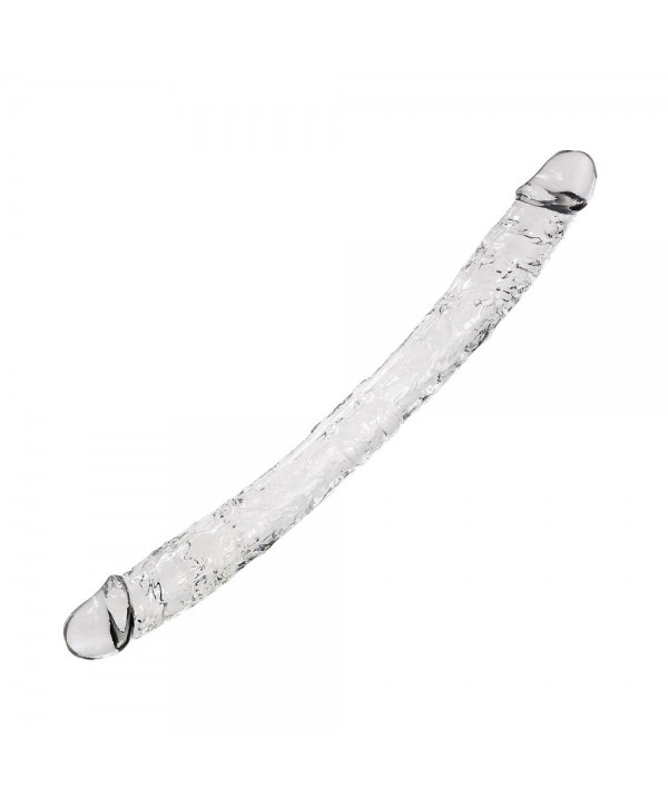 Прозрачный двусторонний фаллоимитатор Supreme Jelly Dildo - 38,5 см.