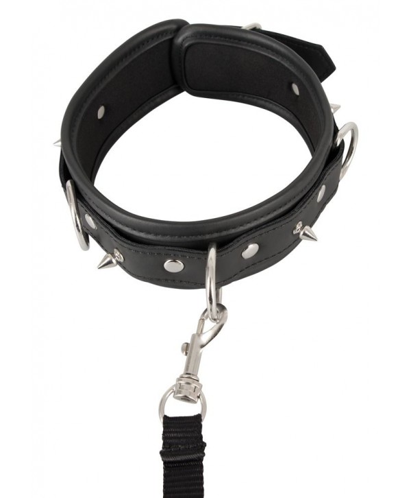 Черный ошейник Collar and Leash с поводком