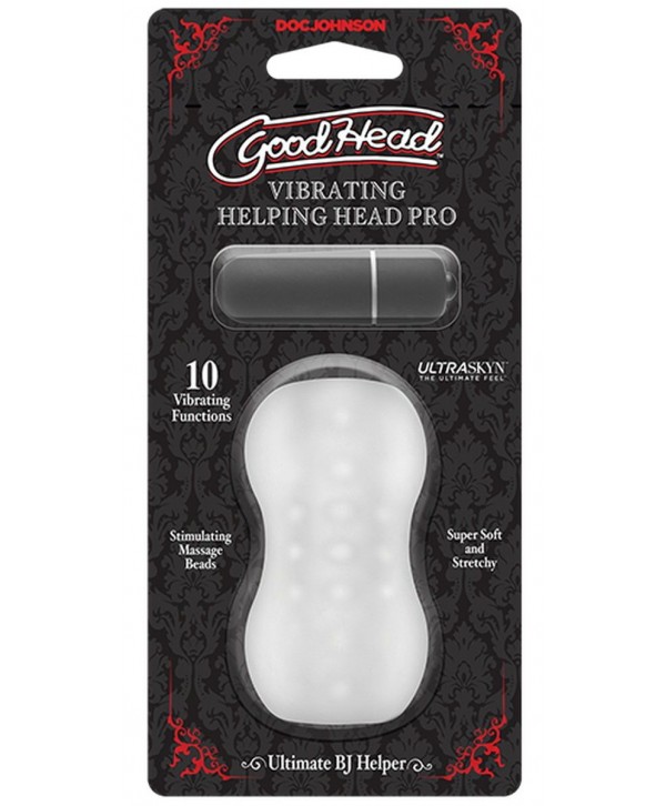 Прозрачный мастурбатор с вибропулей GoodHead Vibrating Helping Head Pro