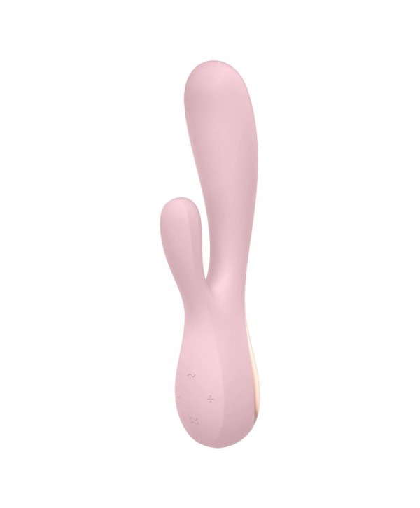Розовый вибратор-кролик Satisfyer Mono Flex с управлением через приложение - 20,4 см.