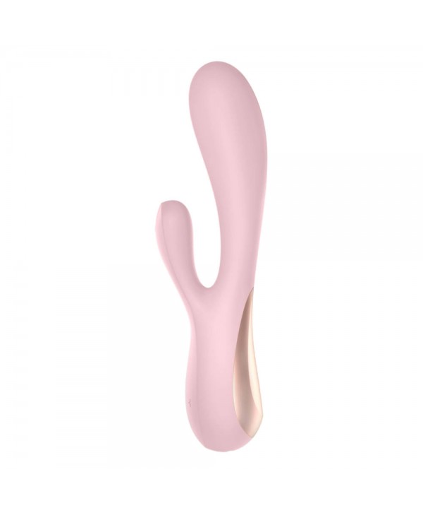 Розовый вибратор-кролик Satisfyer Mono Flex с управлением через приложение - 20,4 см.