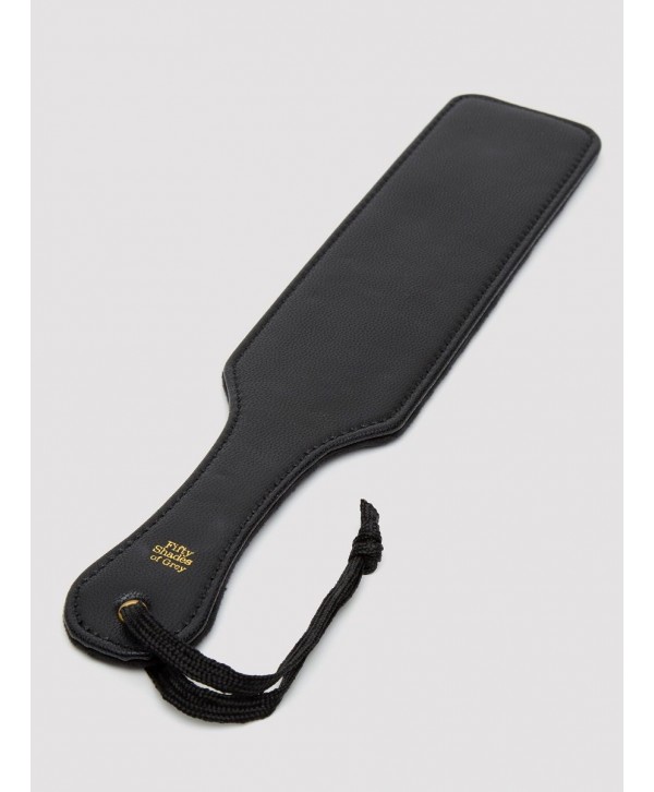 Черная шлепалка Bound to You Faux Leather Spanking Paddle - 38,1 см.