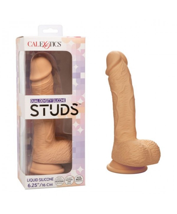 Телесный фаллоимитатор Dual Density Silicone Studs - 21,5 см.