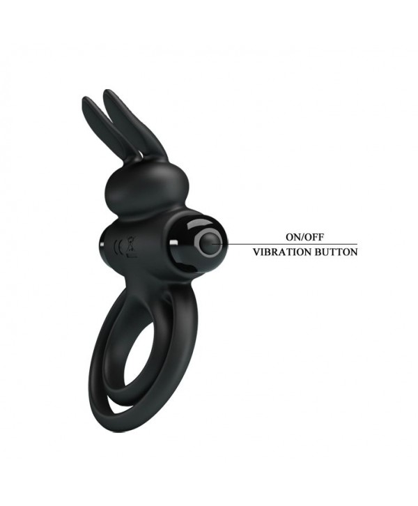 Черное эрекционное кольцо с вибростимуляцией клитора Vibrant Penis Ring III