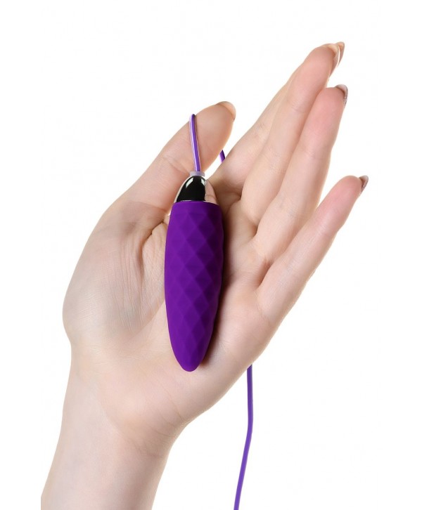 Фиолетовое узенькое виброяйцо с пультом управления A-Toys Cony, работающее от USB