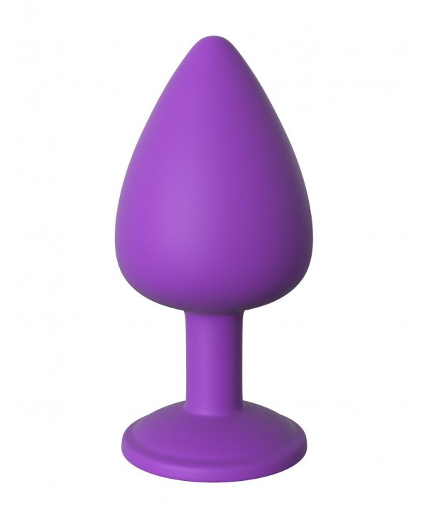 Фиолетовая анальная пробка со стразом Her Little Gem Large Plug - 9,5 см.