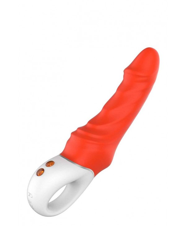 Оранжевый вибромассажер Real Pleasure - 23,1 см.