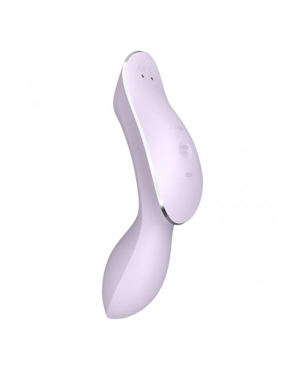 Сиреневый вибромассажер с вакуумной стимуляцией Curvy Trinity 2