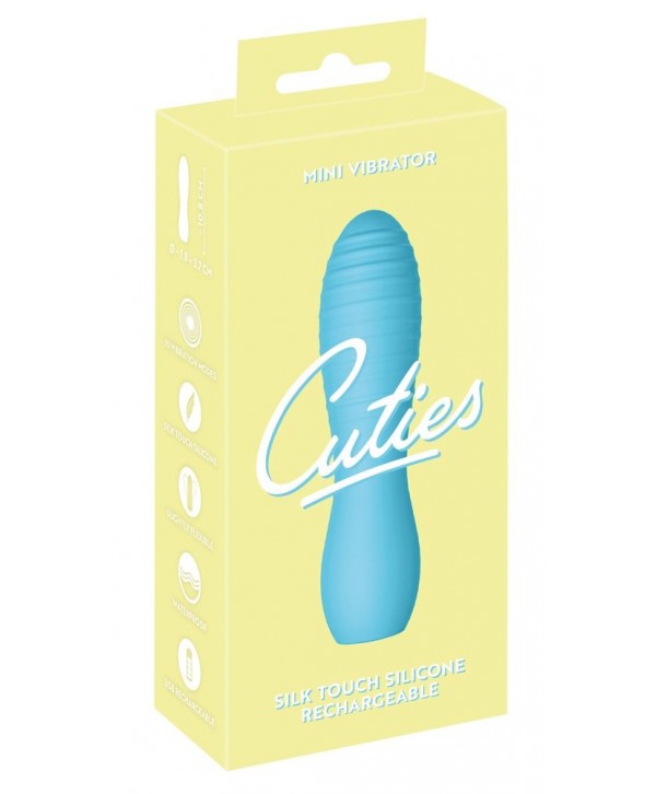 Голубой мини-вибратор Cuties - 10,8 см.
