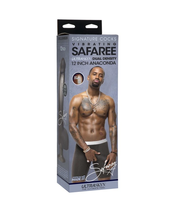 Коричневый вибратор-реалистик Safaree Samuels - 29,8 см.