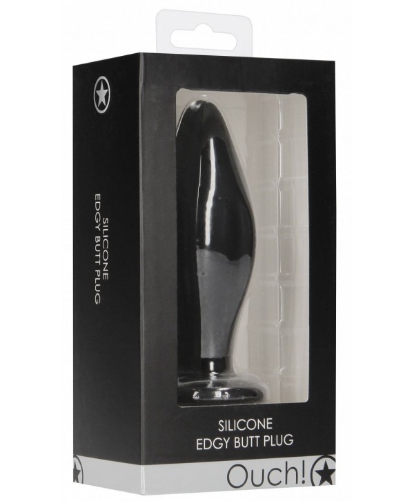 Черная анальная пробка Edgy Butt Plug - 11,4 см.