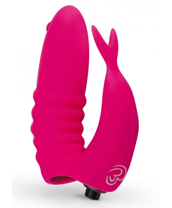 Ярко-розовая вибронасадка на палец Finger Vibrator