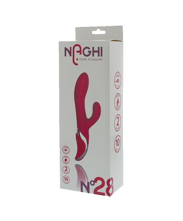 Розовый вибромассажер NAGHI NO.28 - 23 см.