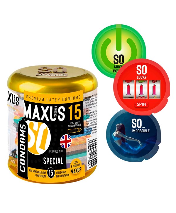 Презервативы с точками и рёбрами MAXUS Special - 15 шт.