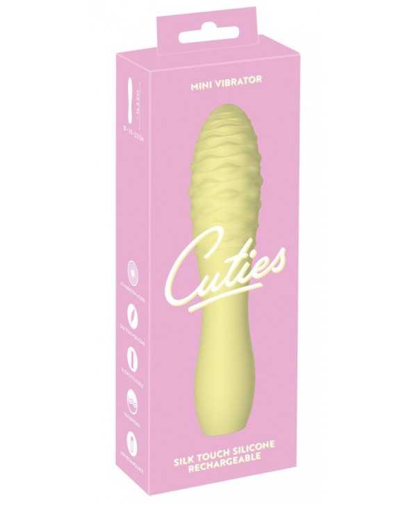 Желтый мини-вибратор Cuties - 14,2 см.
