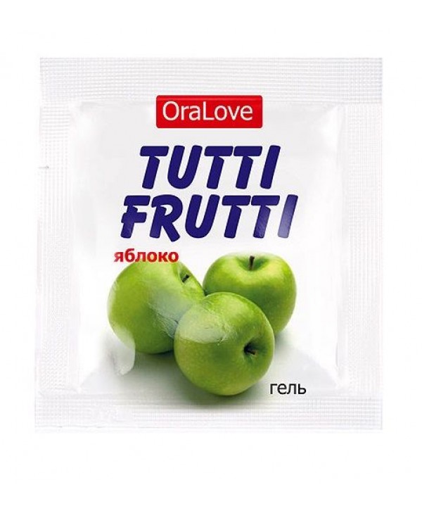 Саше гель-смазки Tutti-frutti с яблочным вкусом - 4 гр.