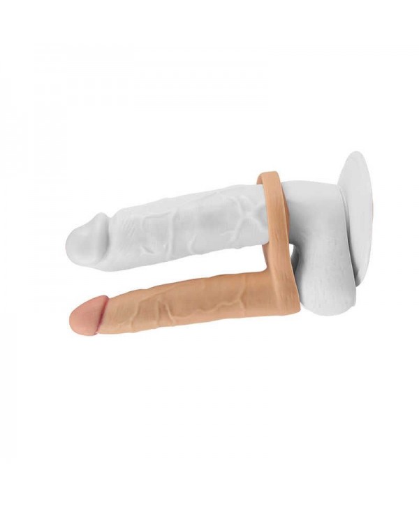 Телесная насадка для двойного проникновения The Ultra Soft Double 6.25 - 15,8 см.
