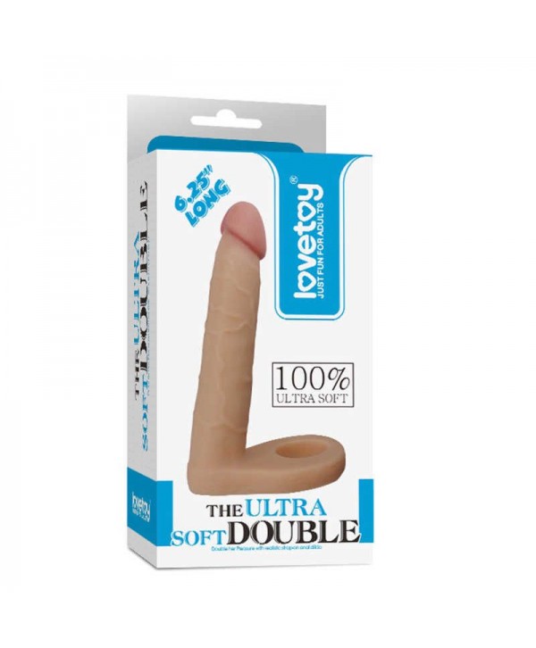Телесная насадка для двойного проникновения The Ultra Soft Double 6.25 - 15,8 см.