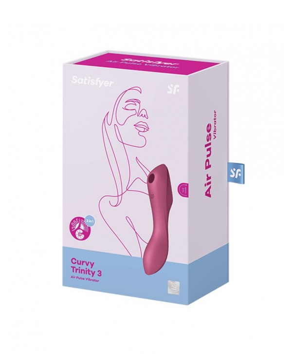 Малиновый вакуум-волновой вибростимулятор Satisfyer Curvy Trinity 3