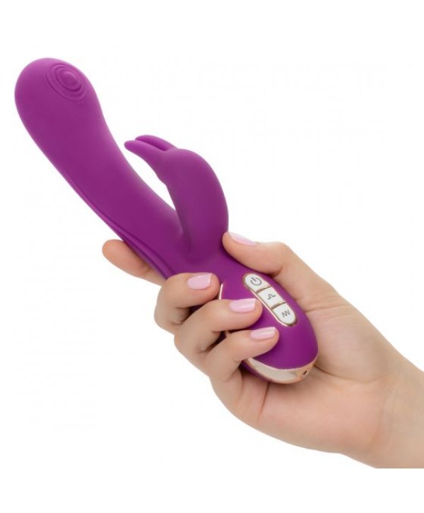 Фиолетовый вибратор-кролик Signature Silicone Thumping Rabbit с пульсирующим воздействием - 22,75 см.