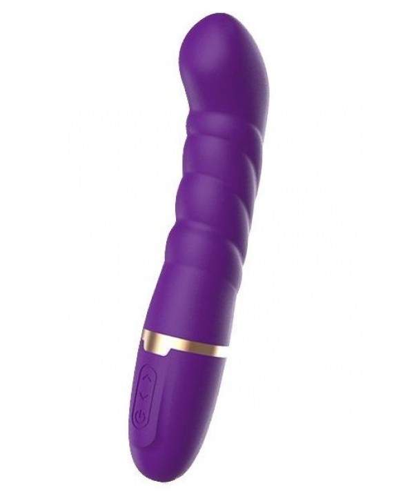 Фиолетовый перезаряжаемый вибратор Take Over The Swirl - 22,5 см