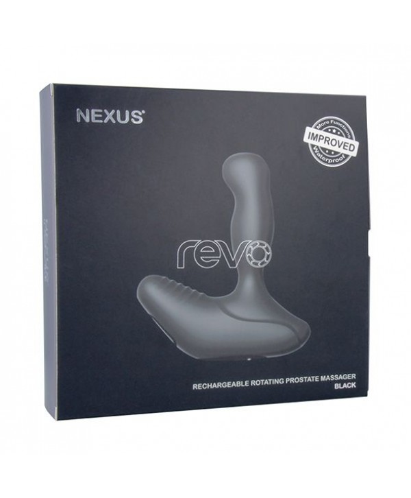 Черный вибромассажер простаты с вращающейся головкой Nexus Revo 2
