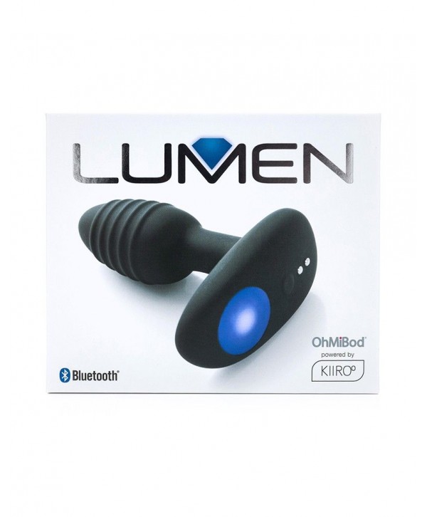 Черный интерактивный вибратор OhMiBod Lumen for Kiiroo с подсветкой - 10,2 см.