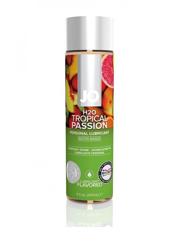Лубрикант на водной основе с ароматом тропических фруктов JO Flavored Tropical Passion - 120 мл.