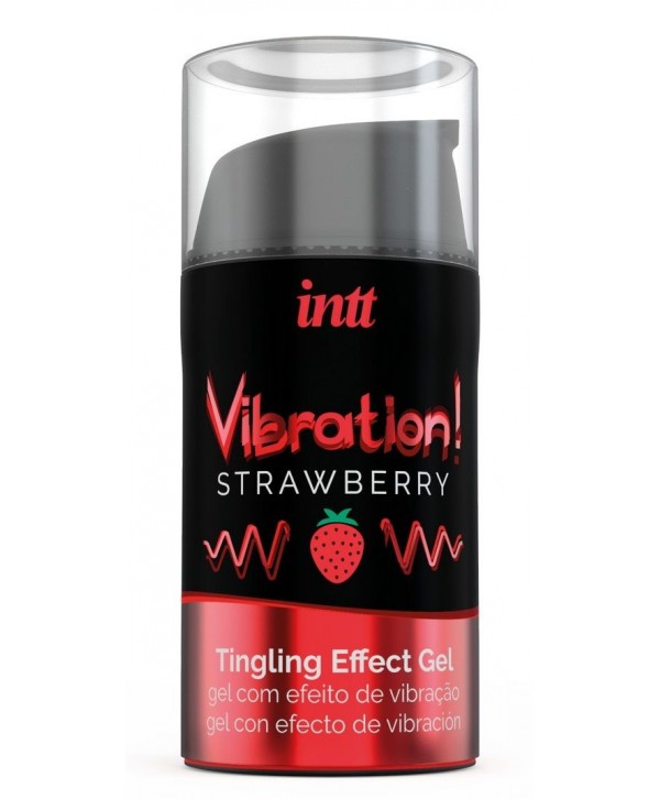 Жидкий интимный гель с эффектом вибрации Vibration! Strawberry - 15 мл.