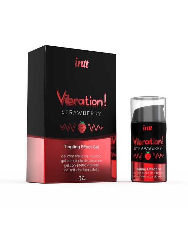 Жидкий интимный гель с эффектом вибрации Vibration! Strawberry - 15 мл.