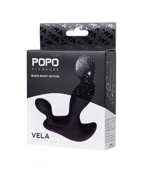 Черный вибромассажер простаты Vela - 12 см.